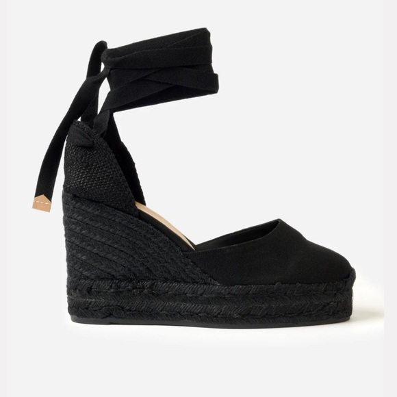 Worn once! Castaner All Black Carina Espadrille Wedge. Size 37. - Picture 1 of 6